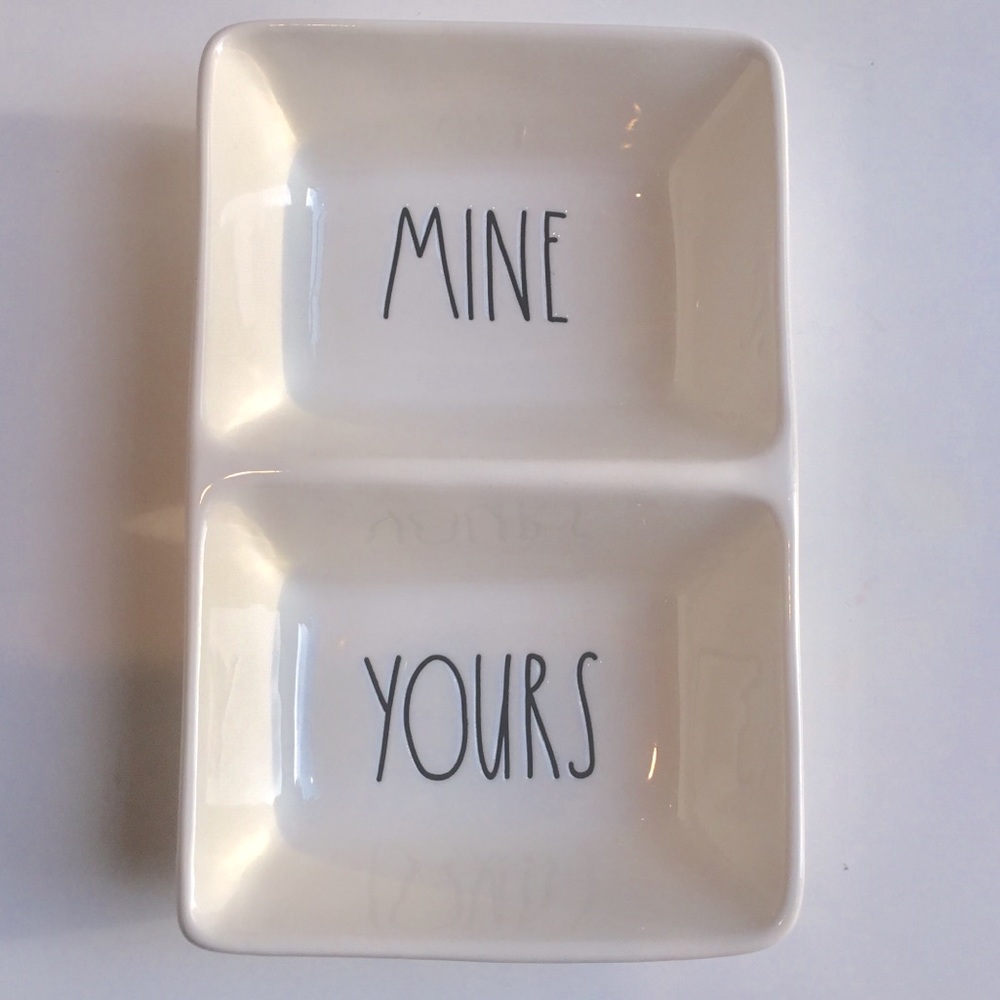 RAE DUNN White Ceramic Organizer Divided Small Trinket Storage Dish 🆕